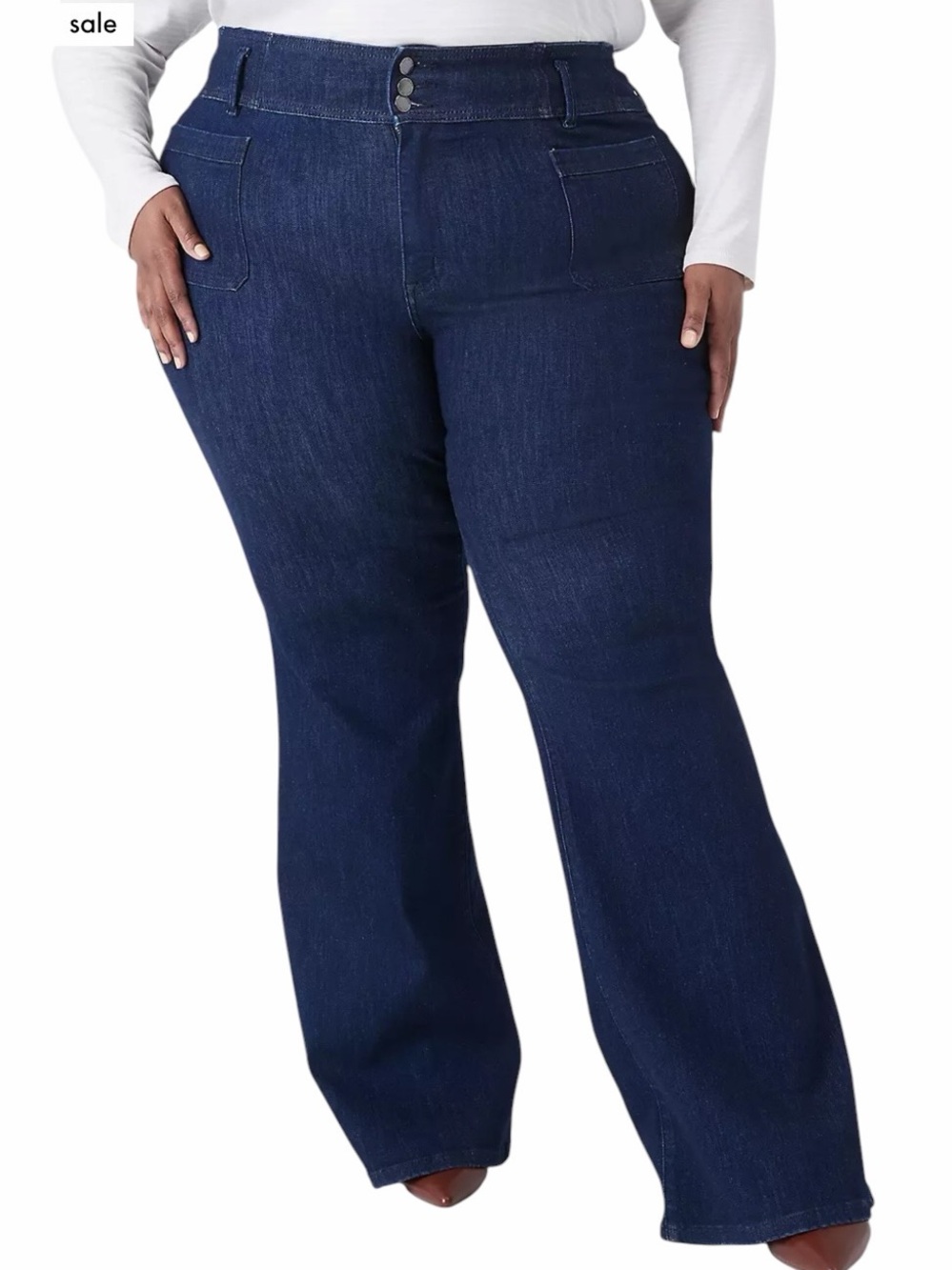 Lane Bryant  Dark Blue Ultra High-Rise Flare Jeans  14 Short